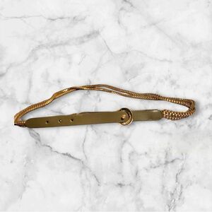 Women's beige grey and gold three chain‎ adjustable belt 50"